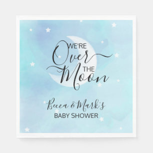 Serviette En Papier Au-Dessus Du Baby shower De Merci Bleu Lune