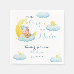 Serviette En Papier Au-Dessus Du Baby shower De Vache Lune Boy