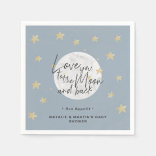 Serviette En Papier Au papier Baby shower Lune & Back Boy