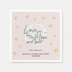 Serviette En Papier Au papier Baby shower Lune & Back Girl