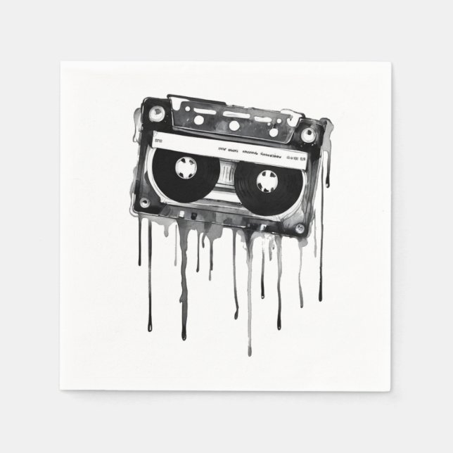 Serviette En Papier audiocassette vintage (Devant)