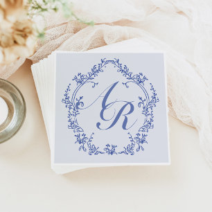 Serviette En Papier AURELIA Chinoiserie Monogramme floral victorien