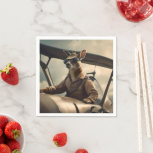 Serviette En Papier Aussie Kangaroo Avion Pilote,
