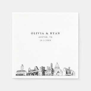 Serviette En Papier Austin Texas Mariage Cocktail Napkin