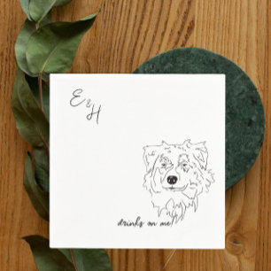Serviette En Papier Australian Shepherd Chien Mariage Cocktail Serviet