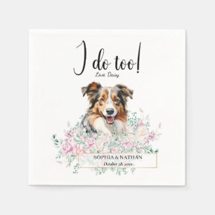 Serviette En Papier Australian Shepherd Chien Mariage Cocktail Serviet