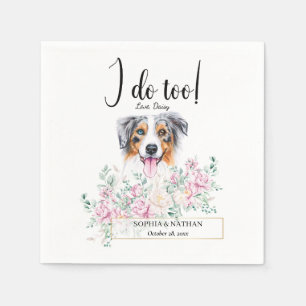Serviette En Papier Australian Shepherd Chien Mariage Cocktail Serviet