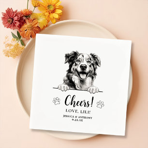 Serviette En Papier Australian Shepherd Dessin Cheval Personnalisé