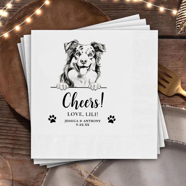 Serviette En Papier Australian Shepherd Dog Personnalisé (Créateur téléchargé)