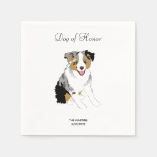 Serviette En Papier Australian Shepherd Mariage Cocktail serviettes