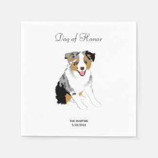 Serviette En Papier Australian Shepherd Mariage Cocktail serviettes