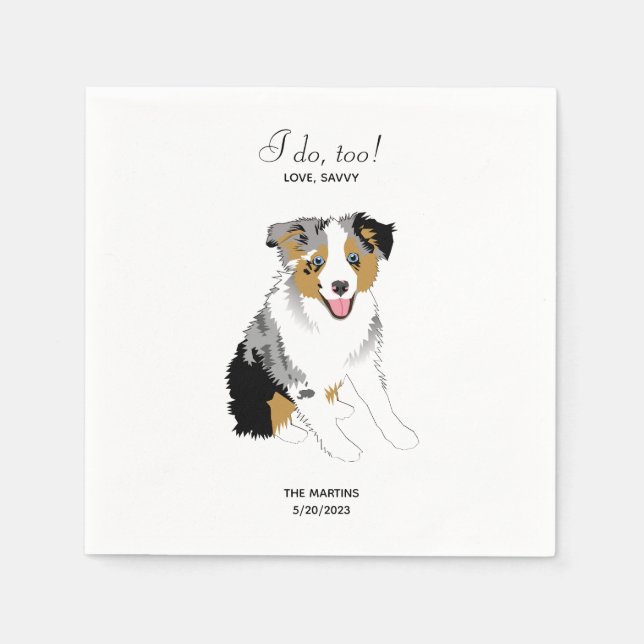Serviette En Papier Australian Shepherd Mariage Cocktail serviettes (Devant)
