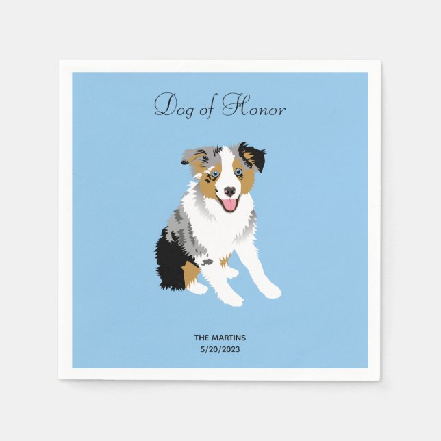Serviette En Papier Australian Shepherd Mariage Cocktail serviettes (Devant)