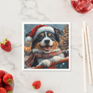 Serviette En Papier Australie Berger Dog Roller Dessous de verre Noël