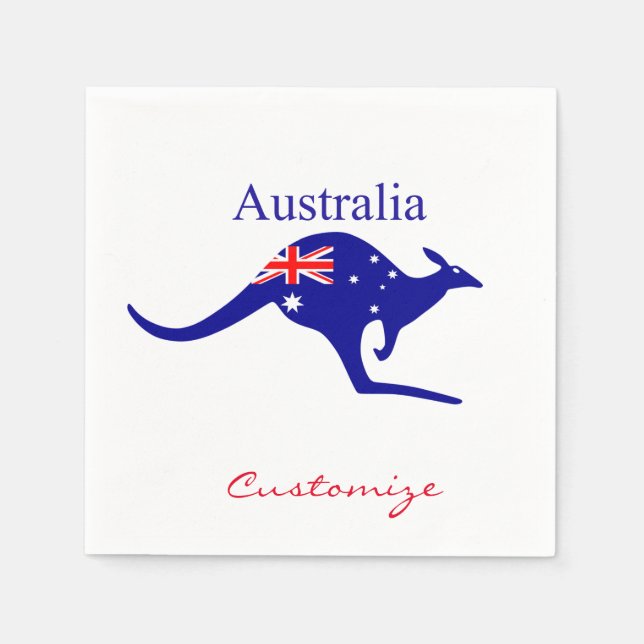 Serviette En Papier Australie Drapeau Kangaroo Thunder_Cove (Devant)