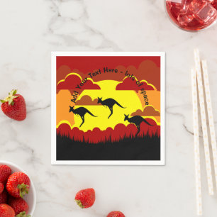 Serviette En Papier Australie Kangaroo Red Black Yellow Serviette