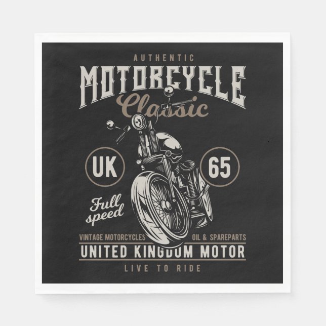 Serviette En Papier Authentique Motorcycle Classic (Devant)