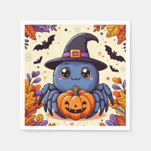 Serviette En Papier Automne/araignée/sorcière/halloween