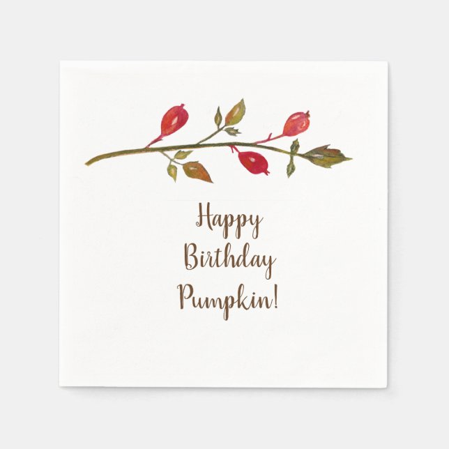 Serviette En Papier Automne, Automne Anniversaire Personnalisé Papier  (Devant)