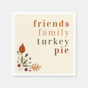 Serviette En Papier Automne Automne Automne Thanksgiving Dîner