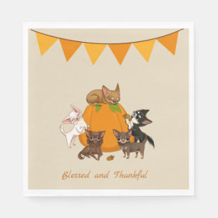 Serviette En Papier Automne Automne Chihuahua Thanksgiving Naples