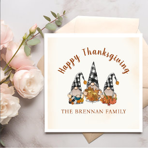 Serviette En Papier Automne Automne Gnomes Thanksgiving Dîner