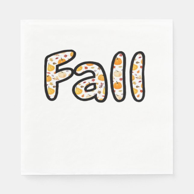 Serviette En Papier Automne avec Arrière - plan Citrouille Automne Sai (Devant)