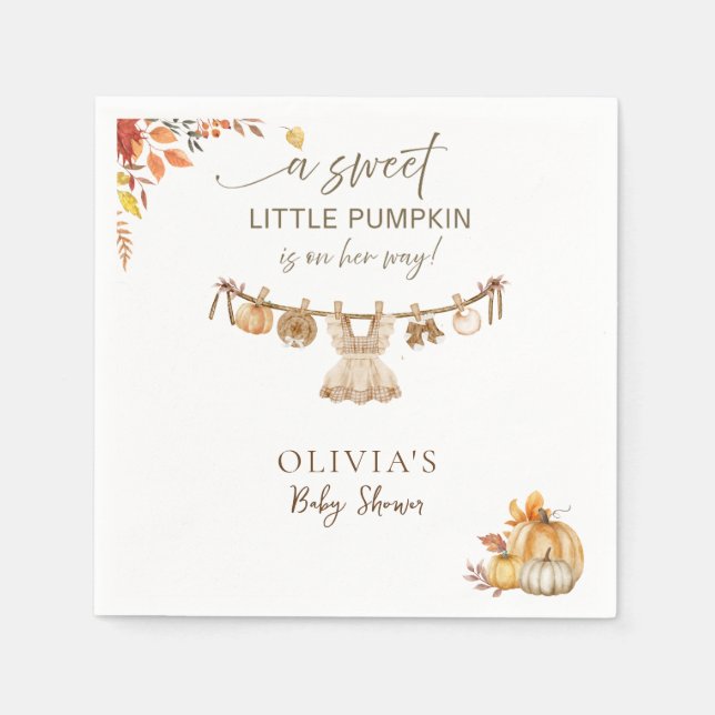 Serviette En Papier Automne Boho Lave Un Petit Citrouille En Chemin (Devant)
