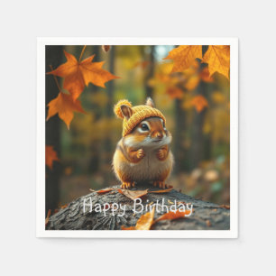Serviette En Papier Automne Chipmunk Anniversaire