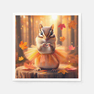 Serviette En Papier Automne Chipmunk Ballerina Danseuse