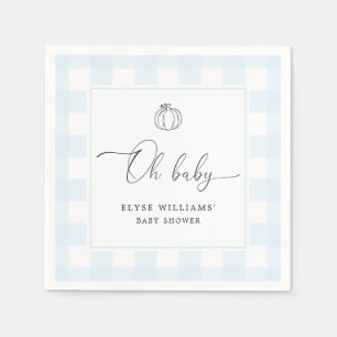 Serviette En Papier Automne Citrouille Bleu En vichy Oh Bébé Papier Na