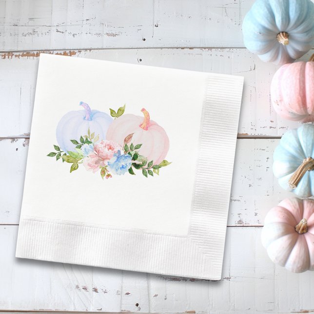 Serviette En Papier Automne Citrouille Genre Révéler rose bleu (Créateur téléchargé)