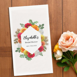 Serviette En Papier Automne Dahlia Floral Fête des mariées automne