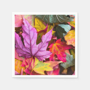 Serviette En Papier automne feuille d'érable coloré automne nature