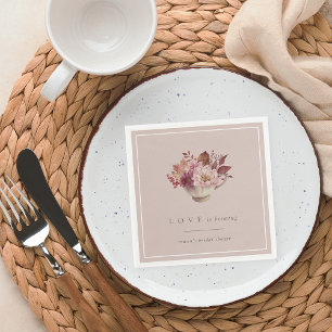 Serviette En Papier Automne Floral Teacup L'amour brasse la Fête des m