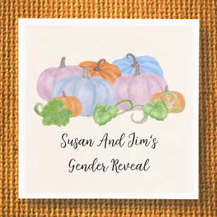 Serviette En Papier Automne Genre Révéler Petit Thème Citrouille Servi