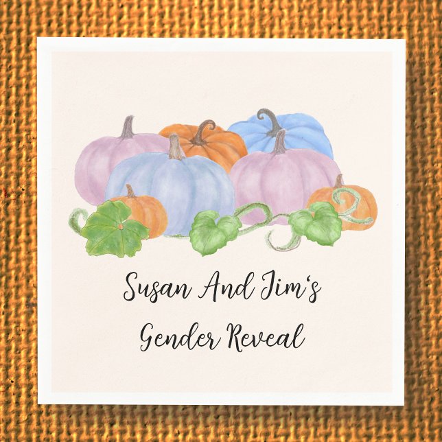 Serviette En Papier Automne Genre Révéler Petit Thème Citrouille Servi (Créateur téléchargé)