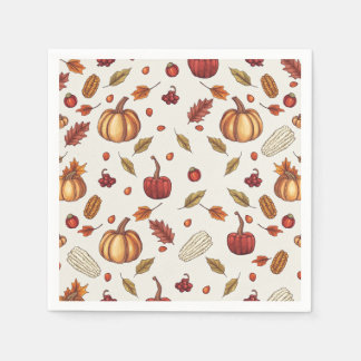Serviette En Papier Automne Moisson Automne Thanksgiving Napkins