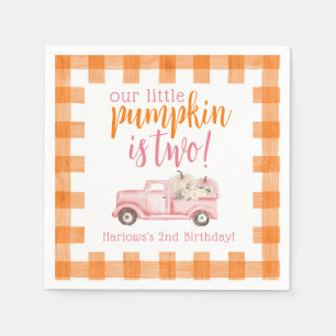 Serviette En Papier Automne Pink Floral Citrouille Harvest Truck