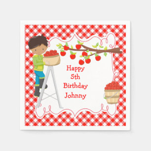 Serviette En Papier Automne Pomme cueillir Afro-Américain Anniversaire