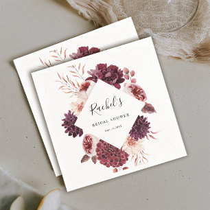 Serviette En Papier Automne Romance Aquarelle Fête des mariées florale