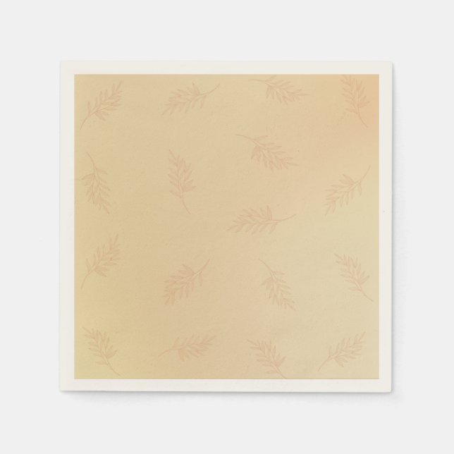 Serviette En Papier Automne Rouille Blanc Citrouille Mariage (Devant)