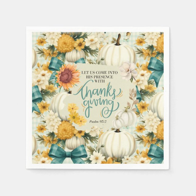 Serviette En Papier Automne Thanksgiving Christian Inspiration (Devant)