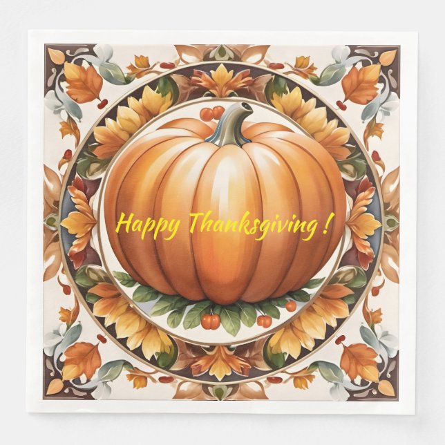 Serviette En Papier Automne Thanksgiving Populaire Collection de citro (Devant)