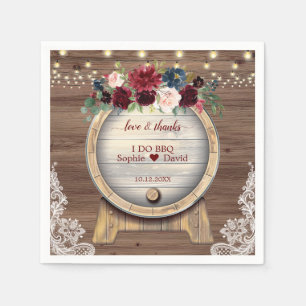 Serviette En Papier Automne Vin Floral Barrel Vignoble Mariage I Do Bb