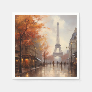 Serviette En Papier automne vintage à Paris France