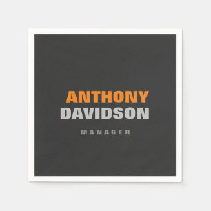 Serviette En Papier Autre Taille Parfaite Gris Orange Gras Texte