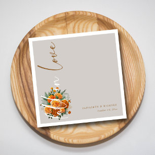 Serviette En Papier Autumn Love Blooms : Elegant Script Mariage de aut