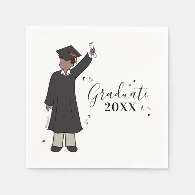 Serviette En Papier Avatar de garçon personnalisé | Serviettes de fin  (Devant)