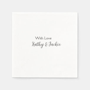 Serviette En Papier Avec amour ajouter nom de couple mariage simple mi